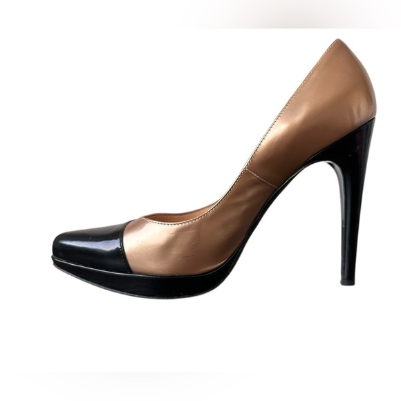 Casadei Shimmer Gold & Black Two Tone Pump Heels - Picture 11 of 16